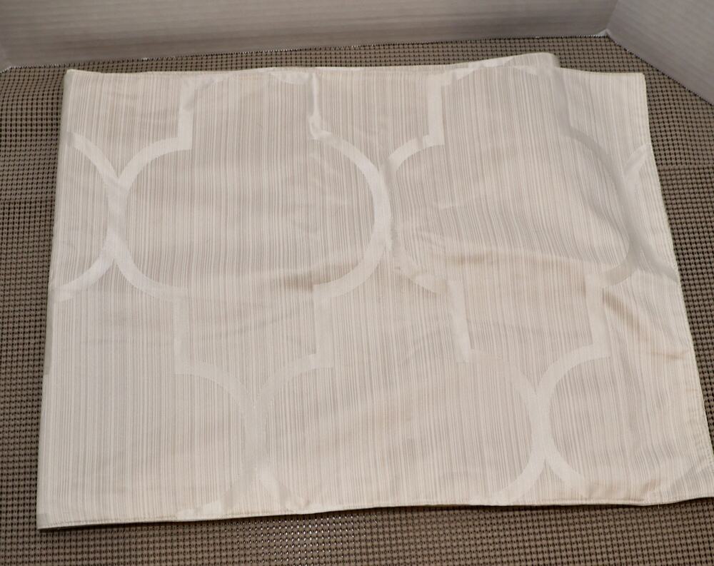 Liquid Repellent Table Runner Ivory Geometric Bardwil Linens 68x14